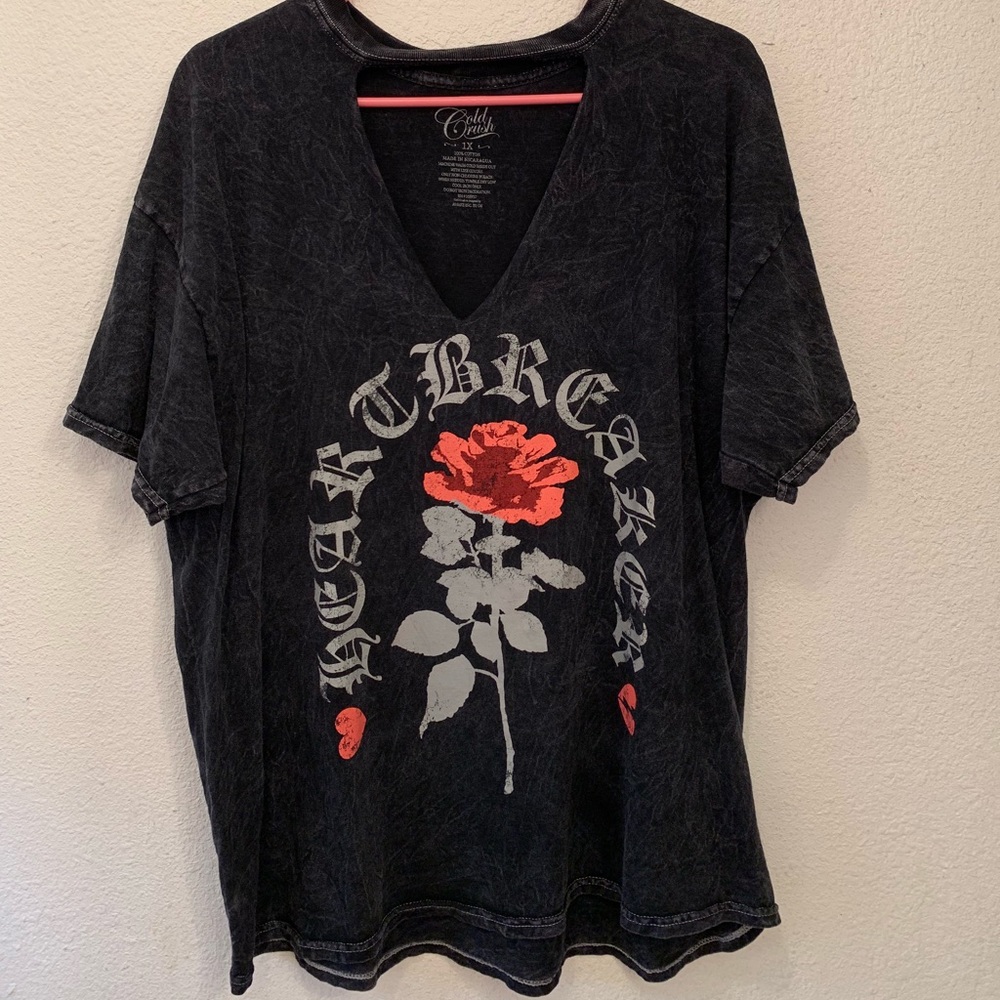 Cut Out Neck Heartbreaker Tee